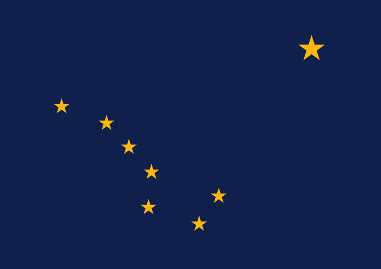 State flag of Alaska in the US