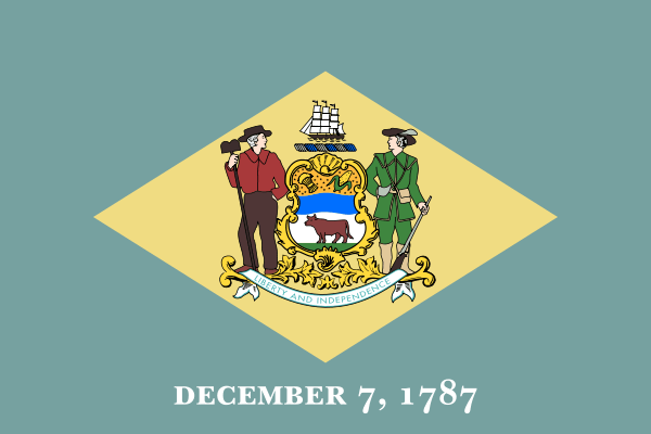 State flag of Delaware in the US