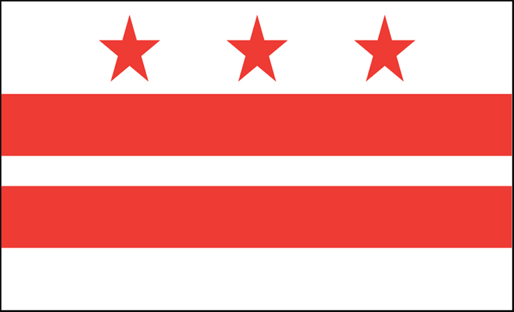 State flag of District of Columbia in the US
