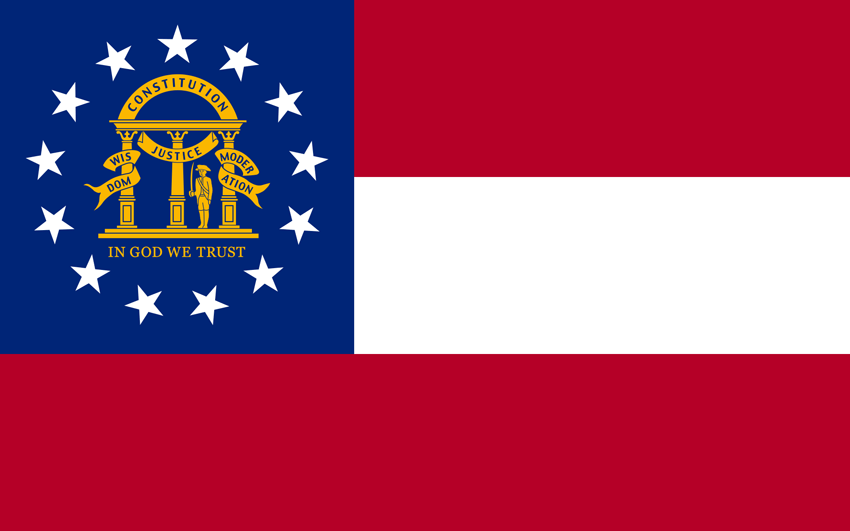 State flag of Georgia in the US