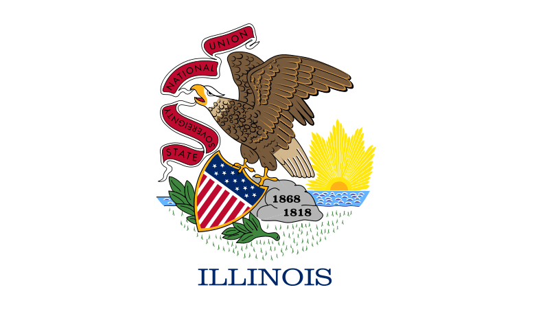 State flag of Illinois in the US