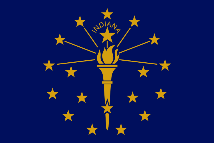 State flag of Indiana in the US