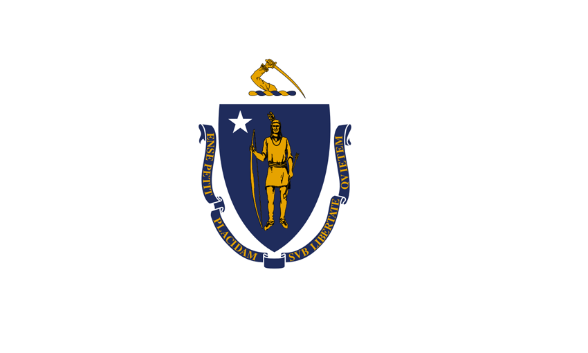 State flag of Massachusetts in the US