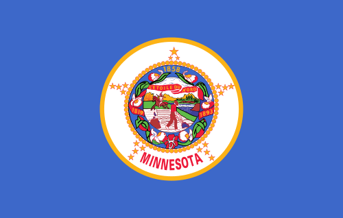 State flag of Minnesota in the US