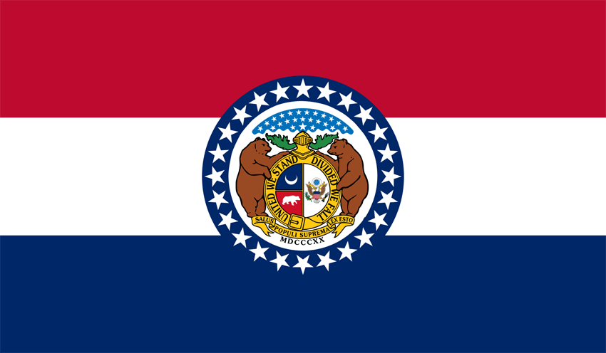 State flag of Missouri in the US