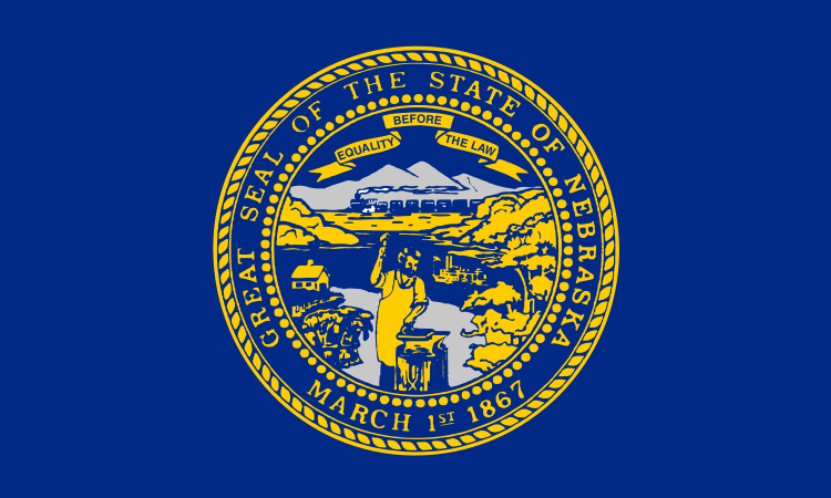 State flag of Nebraska in the US
