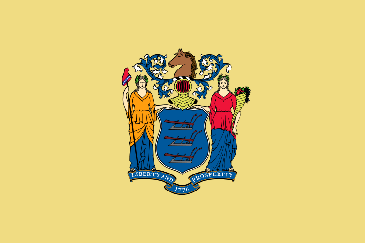 State flag of New Jersey in the US