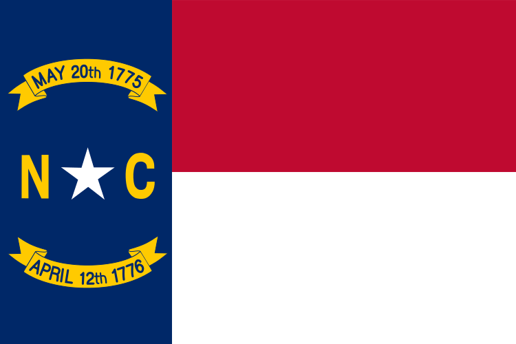 State flag of North Carolina in the US