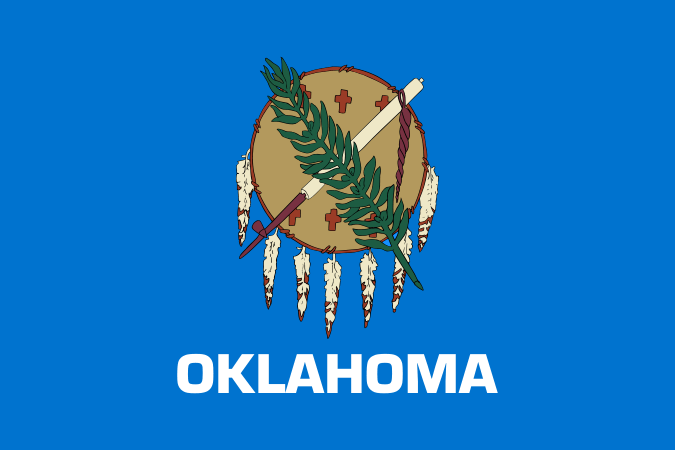 State flag of Oklahoma in the US