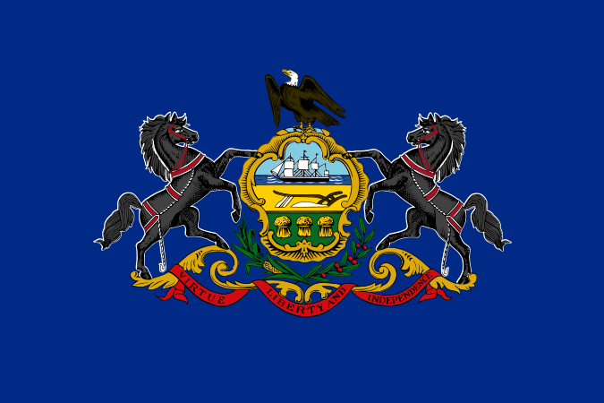 State flag of Pennsylvania in the US