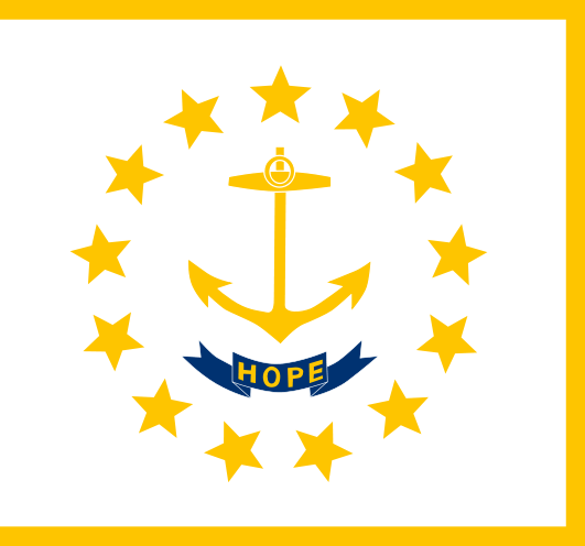 State flag of Rhode Island in the US