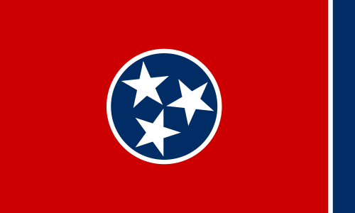 State flag of Tennessee in the US
