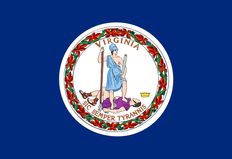 State flag of Virginia in the US