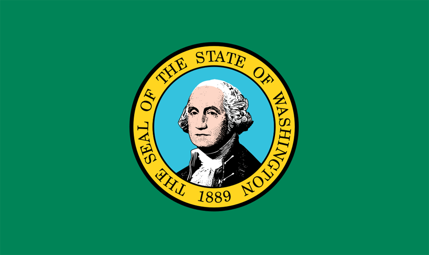 State flag of Washington in the US