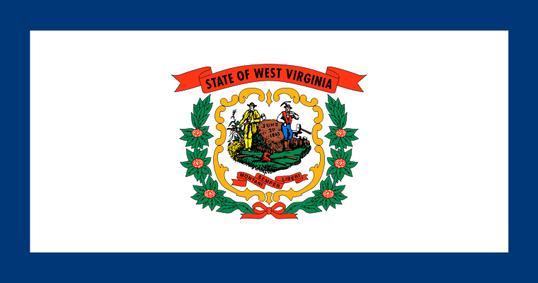 State flag of West Virginia in the US