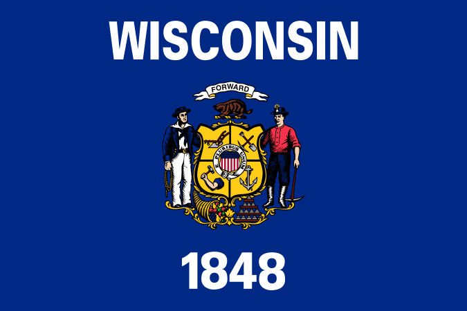 State flag of Wisconsin in the US