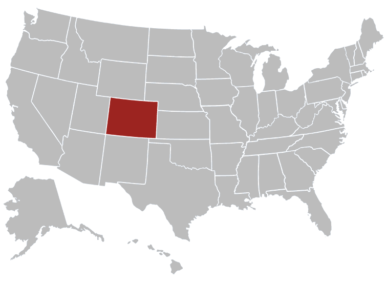 Location map of Colorado in the US