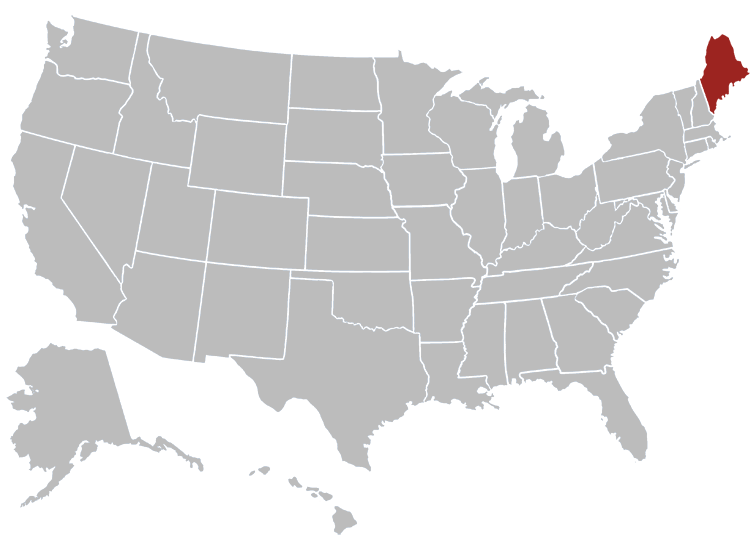Location map of Maine in the US
