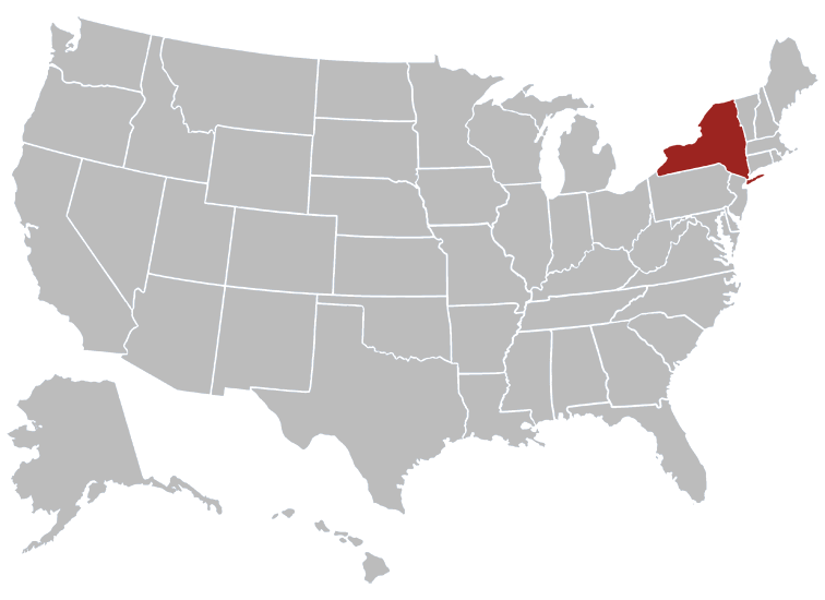 Location map of New York in the US