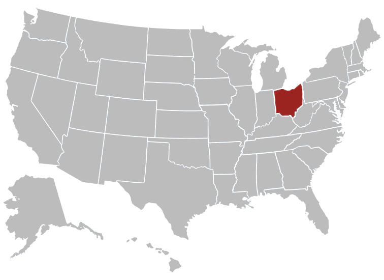 Location map of Ohio in the US