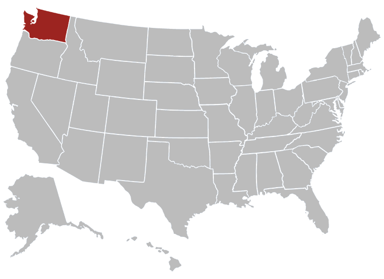 Location map of Washington in the US